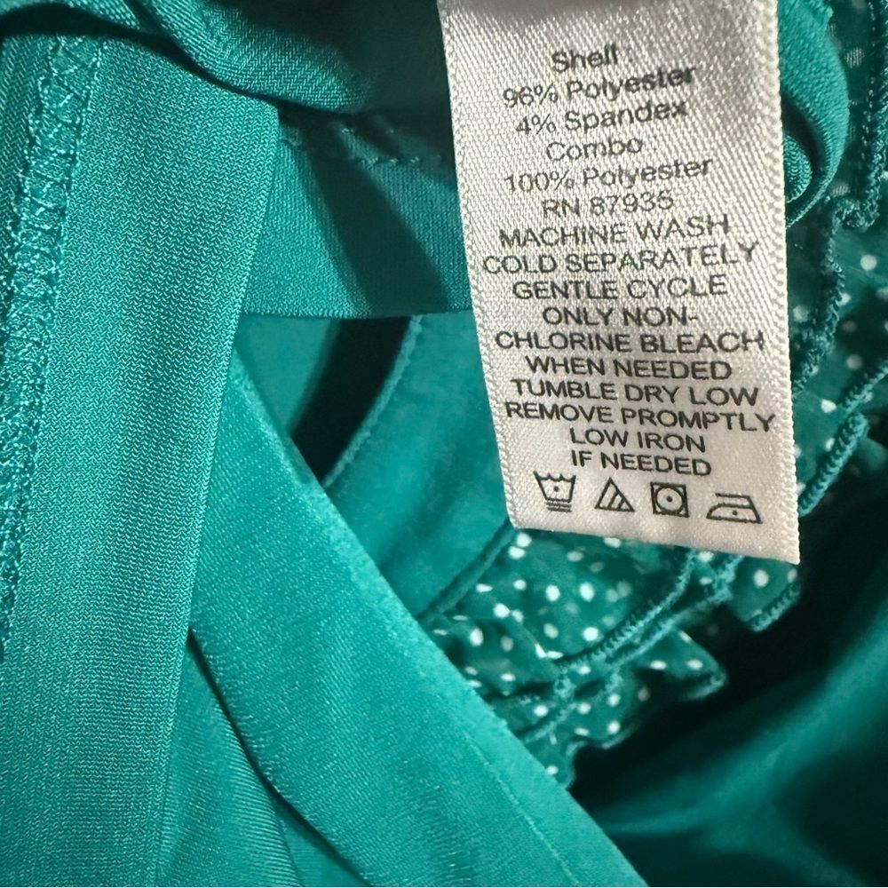 George Simonton Green Flutter‎ Sleeve Ruffled Blouse - Picture 5 of 6